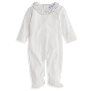 EUC - Bella Bliss - Baby Floral Footed Romper - size 12mo - white with floral
